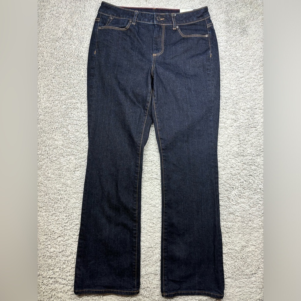 Talbots Jeans Womens 8 Boot Cut Dark Wash Classic Polished Modest Denim Basic